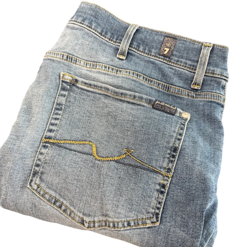 7 For All Mankind Paxtyn Skinny Jeans Mens 38x33 Light Wash Stretch Denim